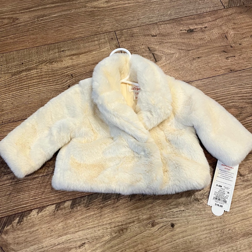 Cozy White Faux Fur Kids Jacket